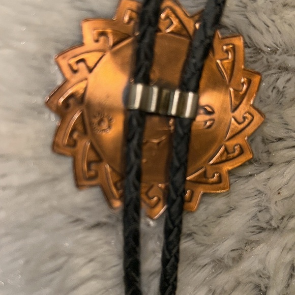 Vintage Solid Copper Kachina ‘bird’ Bolo Tie With Copper Tips. Unisex; UNIQUE - Picture 6 of 6